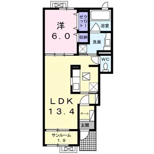 アニューやぶなみⅠ【1階】の間取り