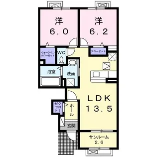 マハロ ナイメンⅡ【1階】の間取り