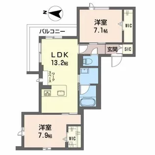 レフィシア堀川小泉【2階】の間取り