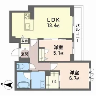 ソサイティ掛尾【2階】の間取り