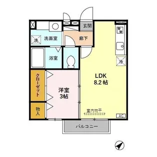 モナリエ中川【2階】の間取り