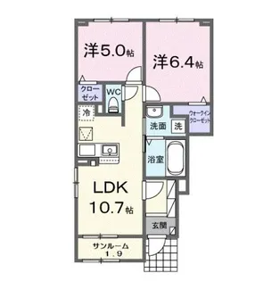 リバティ Ⅱ【1階】の間取り