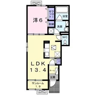 シェーナ ドゥ【1階】の間取り