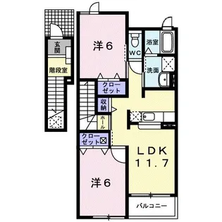 アルバ Ⅲ【2階】の間取り