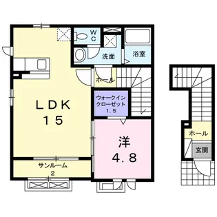 ソレイユ豊田【2階】の間取り