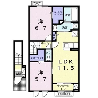 ラフレシール戸破【2階】の間取り
