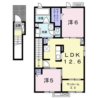 レーヴ・アルカディア【2階】の間取り