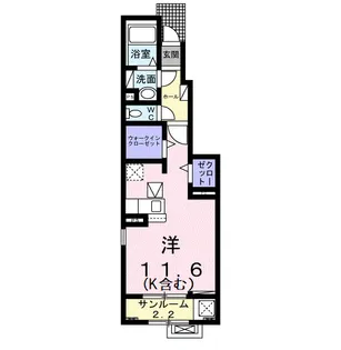 セゾン・ド・ヴェール【1階】の間取り