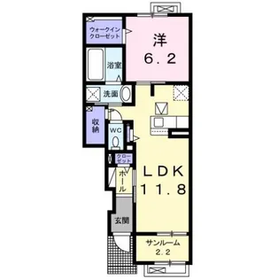 プラウド 横田Ⅲ【1階】の間取り