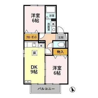 ハピネス窪【1階】の間取り
