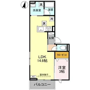 コタージュ七番館【1階】の間取り