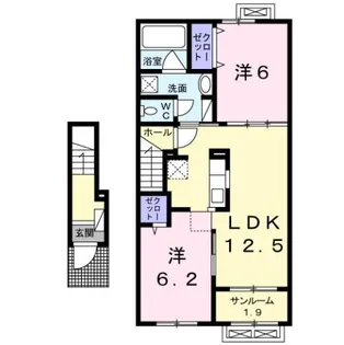 シャンティⅡA【2階】の間取り