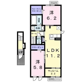 プラウド 横田Ⅲ【2階】の間取り