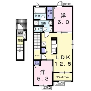 ヴィラージュS Ⅱ【2階】の間取り