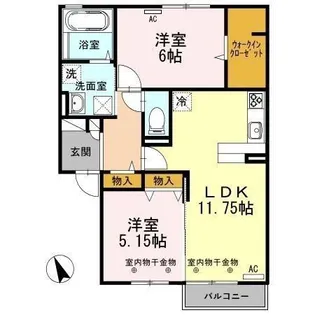 クオーレ A棟【1階】の間取り