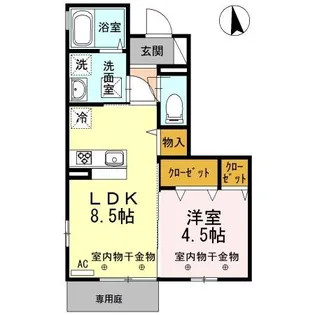 セジュール・エー A棟【1階】の間取り