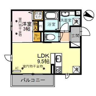 グランドゥール駅南【2階】の間取り