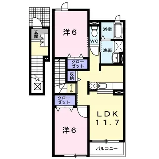 メロディ B【2階】の間取り