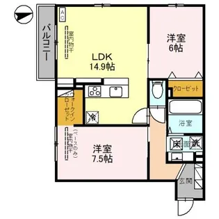 クロワール【1階】の間取り