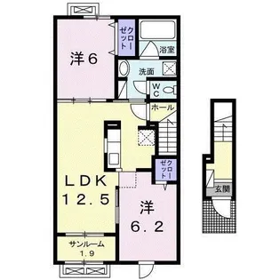 メゾン手崎【2階】の間取り