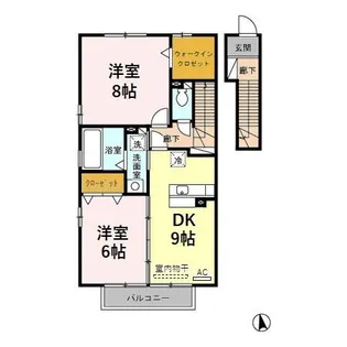 セジュール薫風 B【2階】の間取り