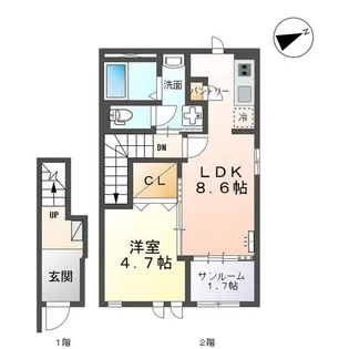 プロスパークⅠ【2階】の間取り