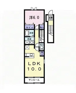 フラン・カーヴ【2階】の間取り