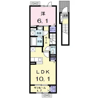 ミラノⅥ B【2階】の間取り