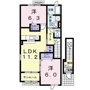 マ−ブル Ⅱ【2階】の間取り