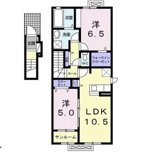 ズィーゲンひばりB【2階】の間取り