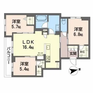 Belle Maison昭和町【3階】の間取り