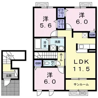 ノースビースティ【2階】の間取り