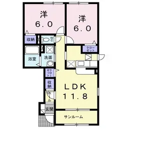 ヴィラ・アルペ−ジュ Ⅱ【1階】の間取り