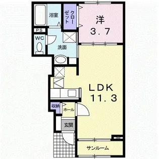 グリ−ンヒル【1階】の間取り