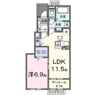 グレイス・剱岳【1階】の間取り