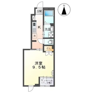メゾン リ・イルⅡ【1階】の間取り