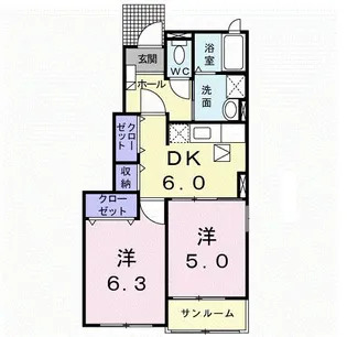 ネオ・ビスタ Ⅱ【1階】の間取り