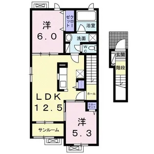 ヴィラージュS Ⅲ【2階】の間取り