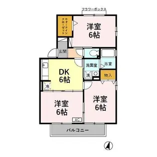 ラ・プランタン B【2階】の間取り