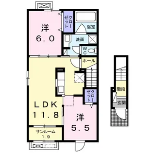 ミラノⅣ【2階】の間取り