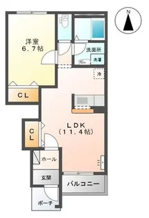 コーポ・シュウ【1階】の間取り