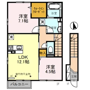 グランドコート東富山 C棟【2階】の間取り