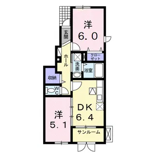 アッシュ5 A【1階】の間取り