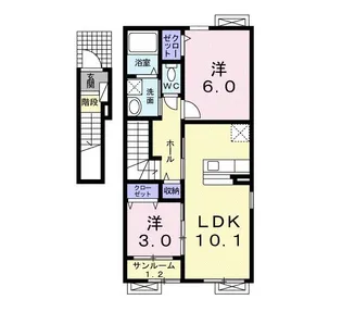 フォンティーヌⅡ【2階】の間取り