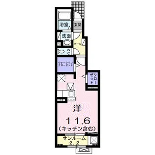 アイキューブ北代【1階】の間取り