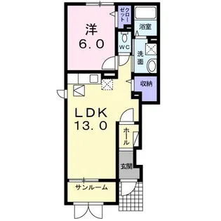 サニーレジデンス住吉【1階】の間取り
