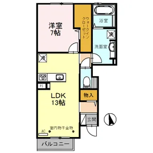 メゾン栄町 エネル【1階】の間取り