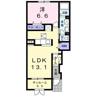 カーヴ・エルファロ【1階】の間取り