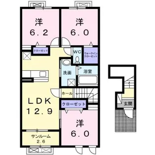 マハロ ナイメンⅡ【2階】の間取り