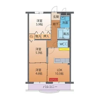 カレント ひばり【3階】の間取り